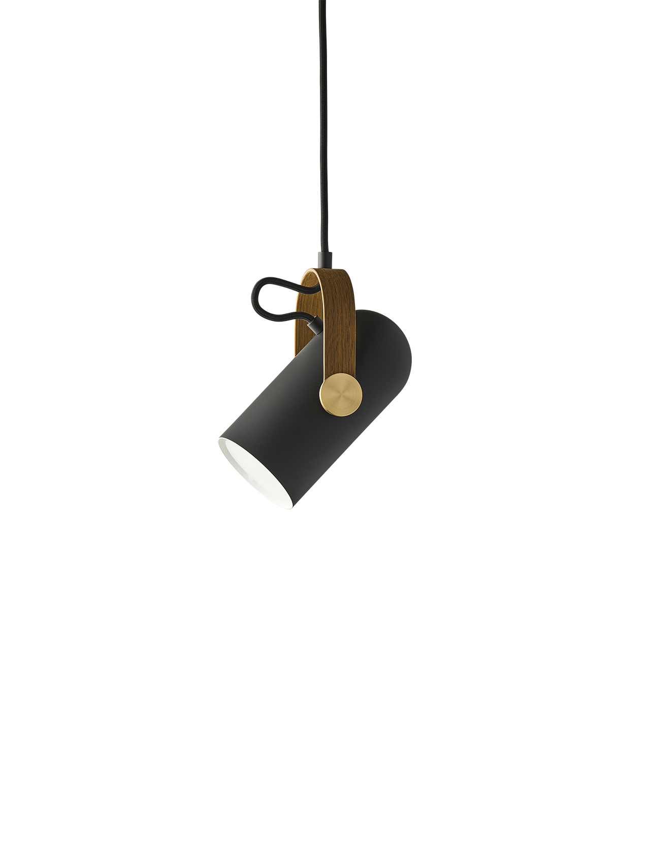 Leklint162 Carronade II Pendant small Black Smokedoak brass Packshot